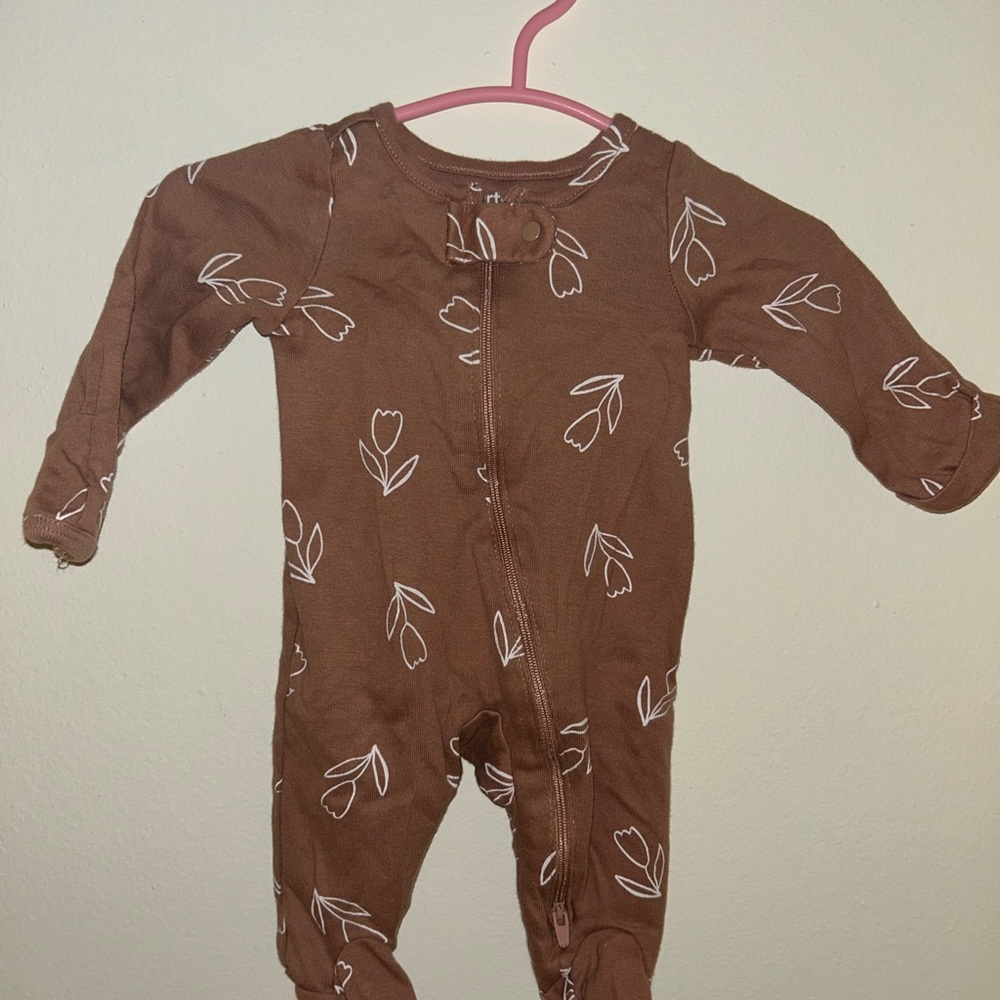 Brown Floral Kids One Piece